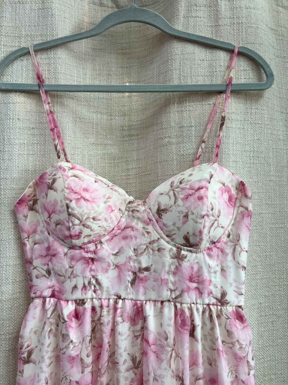 Floral Spaghetti Strap Corset Midi Dress Large - Picture 6 of 9